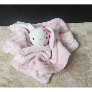 H&M Bunny Rabbit Baby Lovey Security Blanket Soft Pink 14"x14"